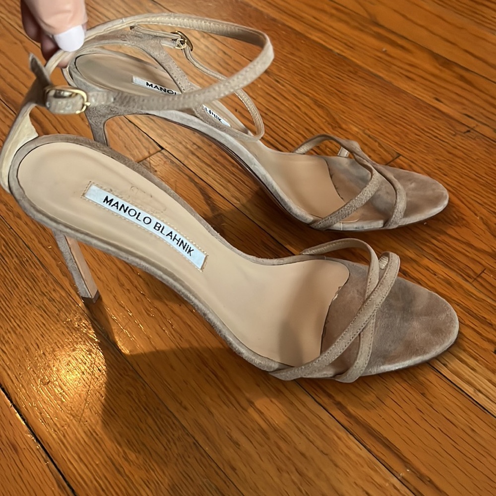 Manolo Blahnik Suede Paloma 105 Sandals